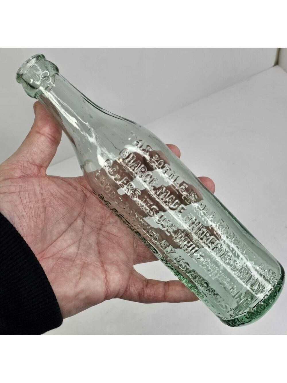 Old Glass Bottle Blackwood’s Winnepeg Antique Clear Glass BB Returnable Bottle